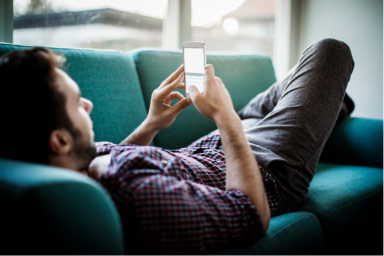 Man browsing on his phone